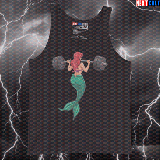 Funny Mermaid Leg Day Gym Tank Top | Muscle Shirt For Strong Women Lifters | Fitness Meme Athletic Shirt Tank Tops Bodybuilding Films Fitness Gym Leg Day Powerlifting Workout Next Cult Brand