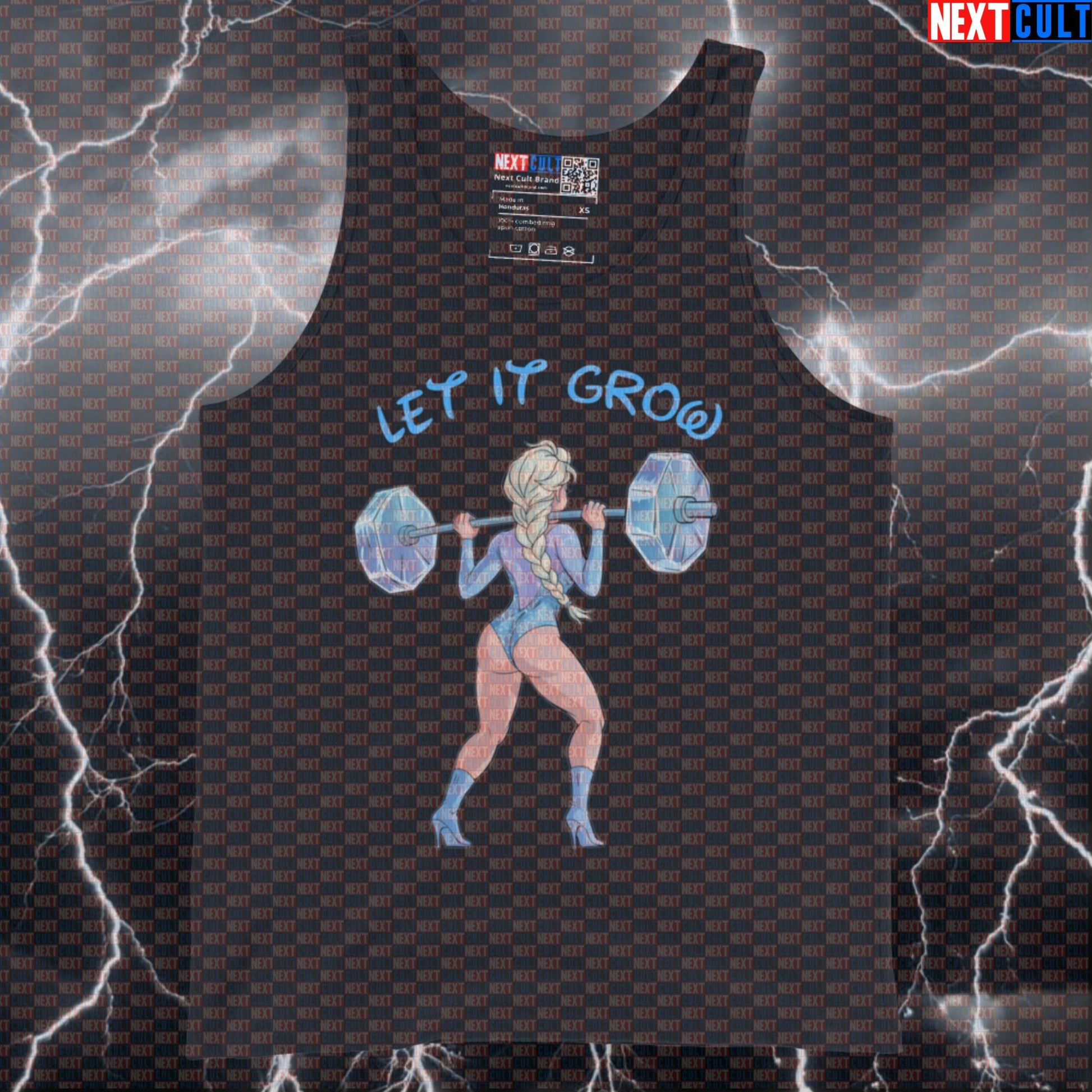 Funny Let It Grow Gym Tank Top | Booty Building Muscle Shirt For Leg Day & Squat Motivation | Fitness Meme Bodybuilding Films Fitness Frozen Gym Leg Day Powerlifting Workout Next Cult Brand