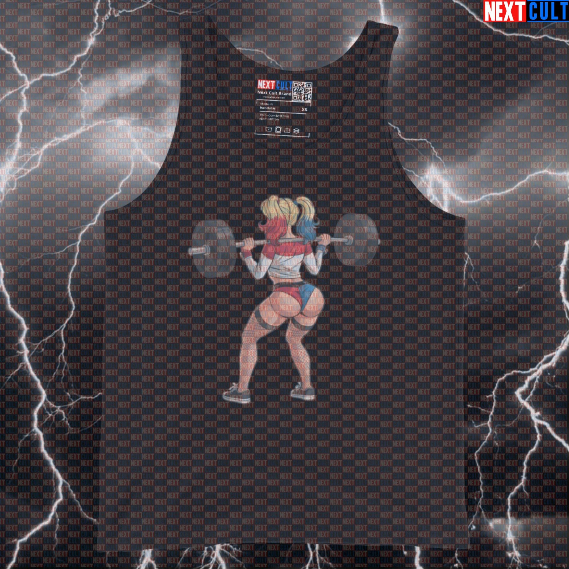 Funny Booty Builder Gym Tank Top | Harley Quinn Muscle Shirt For Leg Day & Squats | Workout Vest Tank Tops Bodybuilding Films Fitness Gym Harley Quinn Leg Day Powerlifting Superheroes Workout Next Cult Brand
