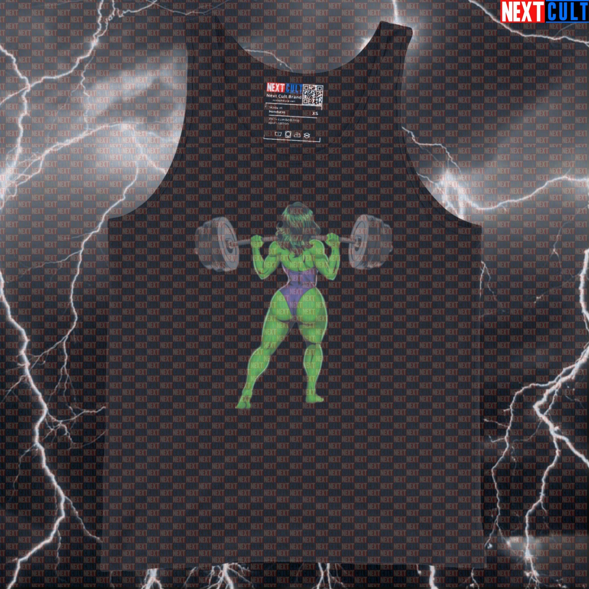 Funny Gym Girl Tank Top | She-Hulk Workout Muscle Shirt For Women Lifters & Leg Day | Fitness Meme Top Tank Tops Avengers Bodybuilding Films Fitness Hulk Leg Day Powerlifting Superheroes Workout Next Cult Brand
