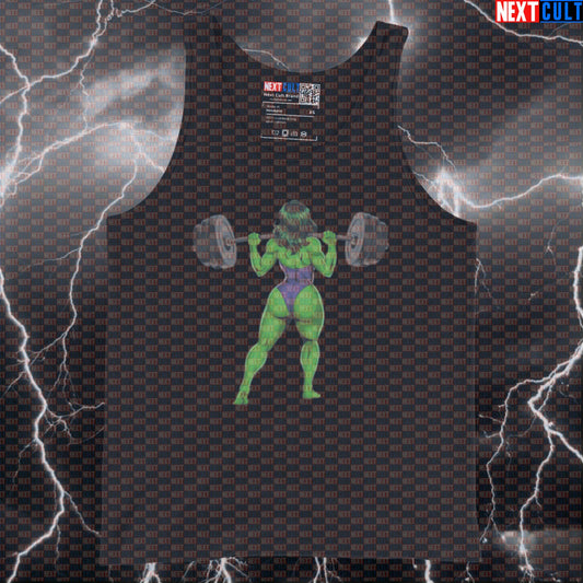 Funny Gym Girl Tank Top | She-Hulk Workout Muscle Shirt For Women Lifters & Leg Day | Fitness Meme Top Tank Tops Avengers Bodybuilding Films Fitness Hulk Leg Day Powerlifting Superheroes Workout Next Cult Brand