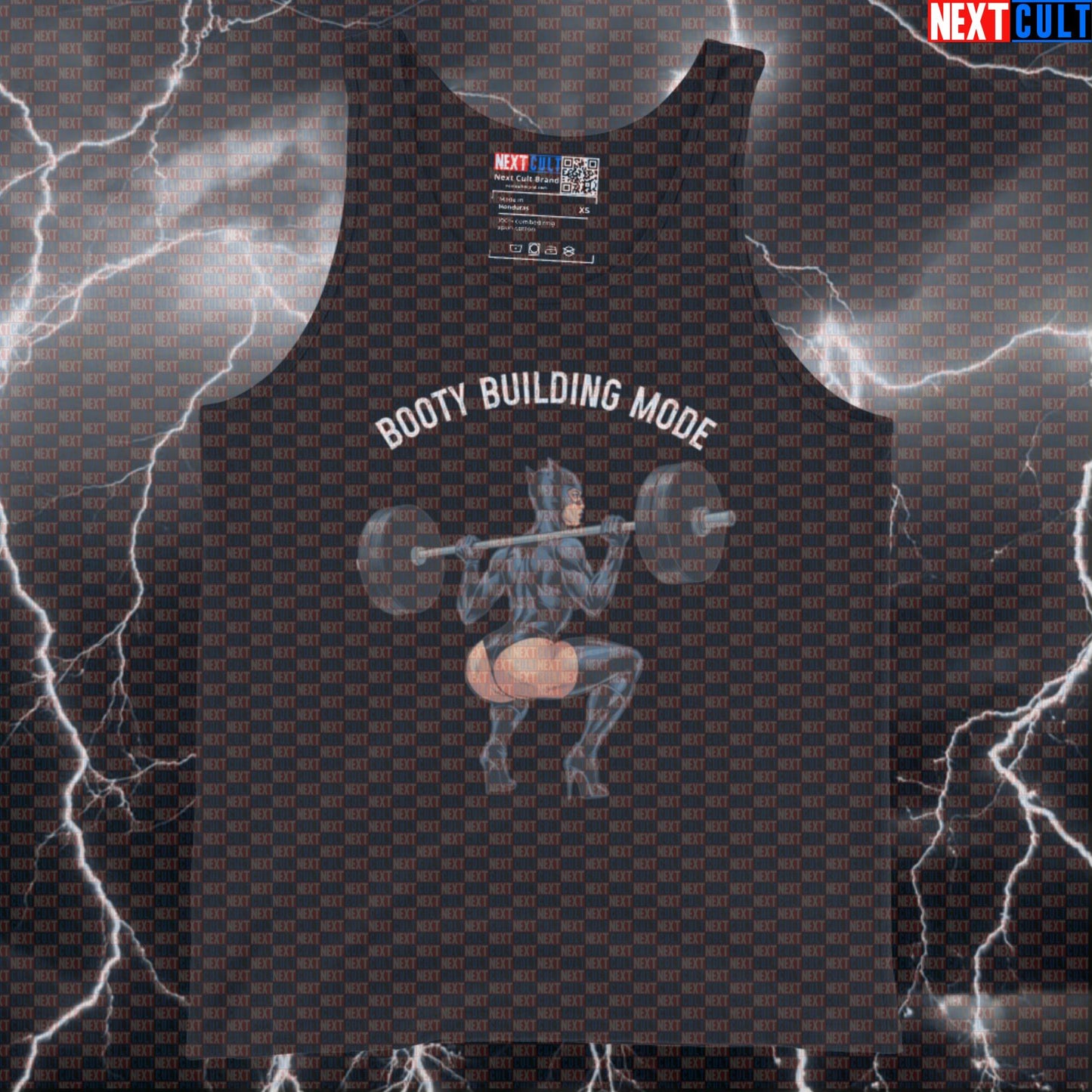 Booty Building Mode Gym Tank Top | Funny Workout Muscle Shirt For Leg Day & Squats | Fitness Meme Top Bodybuilding Catwoman Films Fitness Gym Leg Day Powerlifting Superheroes Workout Next Cult Brand