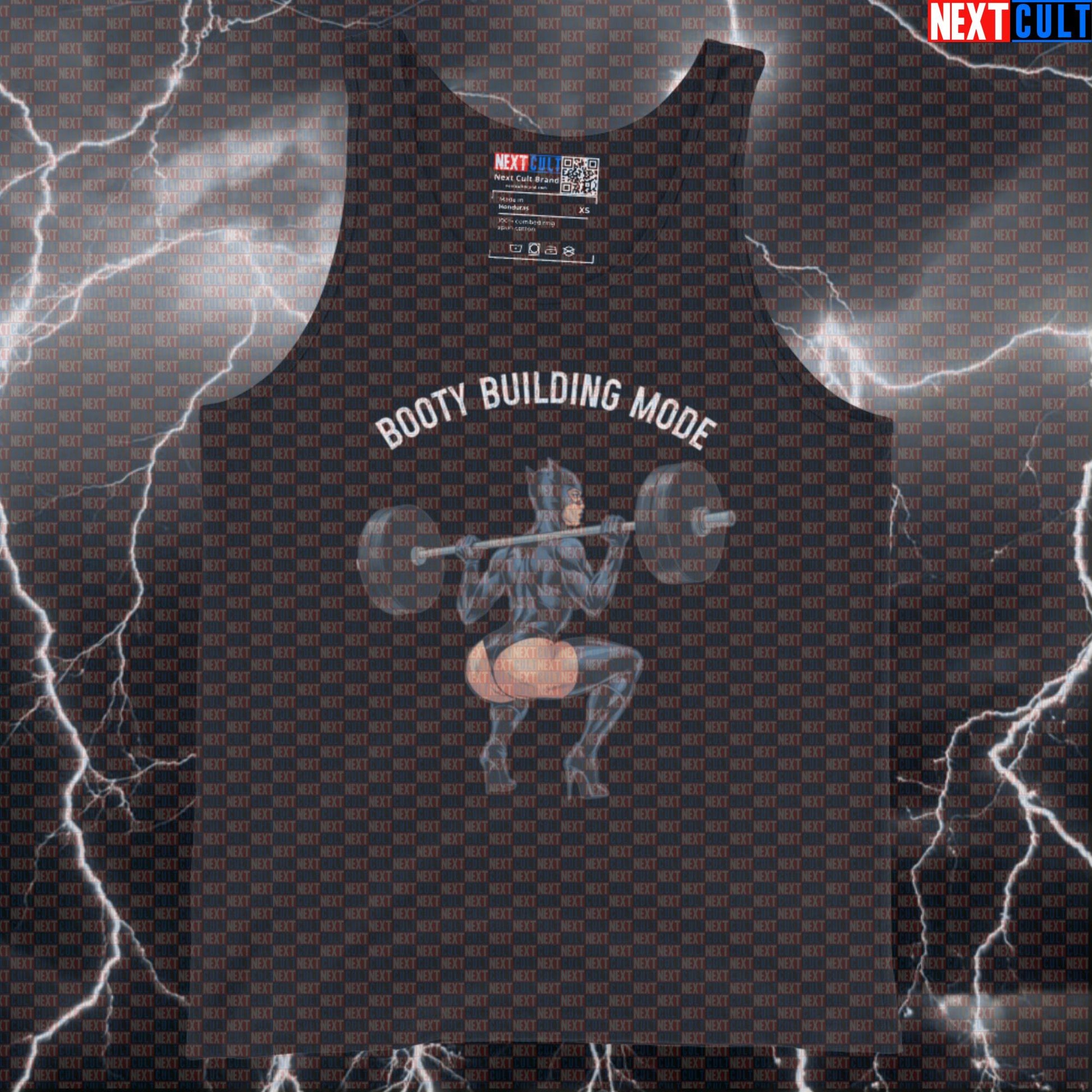 Booty Building Mode Gym Tank Top | Funny Workout Muscle Shirt For Leg Day & Squats | Fitness Meme Top Bodybuilding Catwoman Films Fitness Gym Leg Day Powerlifting Superheroes Workout Next Cult Brand