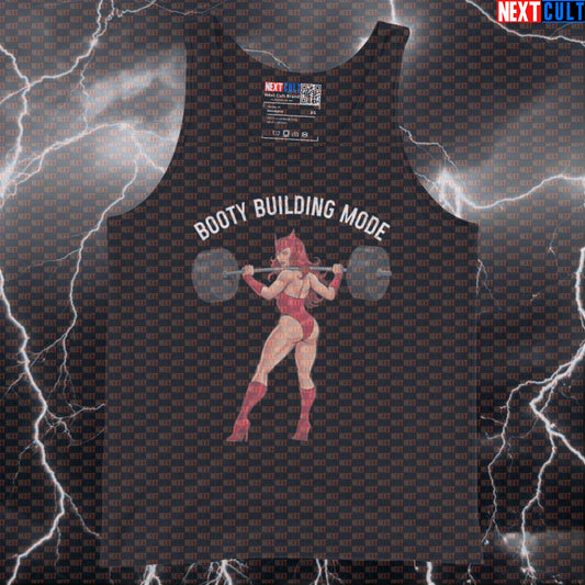 Funny Booty Building Mode Gym Tank Top | Gym Witch Meme Muscle Shirt For Leg Day & Squat Lovers Tank Tops Avengers Bodybuilding Films Fitness Gym Leg Day Powerlifting Superheroes Workout Next Cult Brand