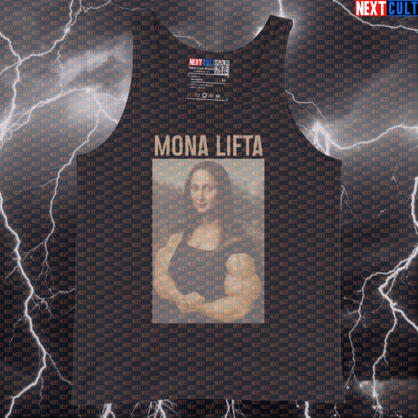 Funny Mona Lifta Gym Tank Top | Mona Lisa Muscle Shirt For Lifters | Artistic Workout Meme Vest Tank Tops Art Bodybuilding Fitness Gym Mona Lisa Workout Next Cult Brand