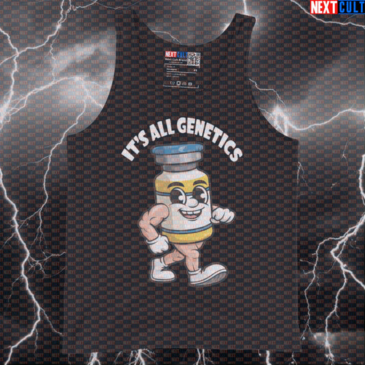 Funny It's All Genetics Gym Tank Top | Natty Bodybuilding Muscle Shirt For Lifters & Gym Bros Tank Tops Bodybuilding Fitness Gym Steroids Workout Next Cult Brand