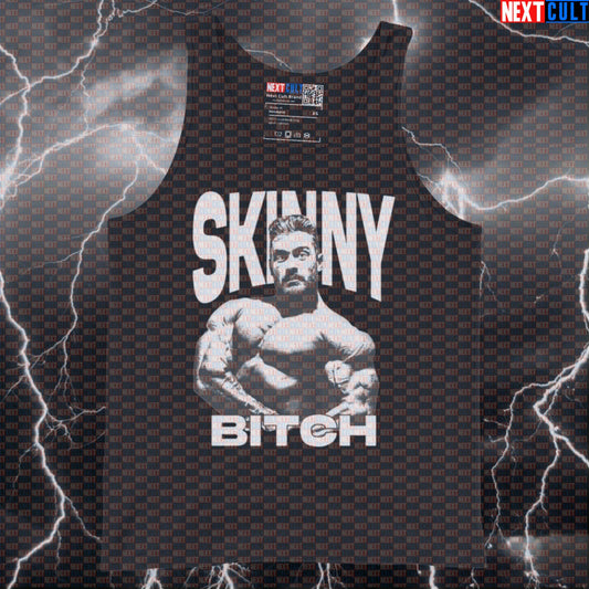 Funny Skinny Bitch Chris Bumstead Gym Tank Top | CBUM Bodybuilding Meme Muscle Shirt & Athletic Top Tank Tops Bodybuilding Chris Bumstead Fitness Gym Workout Next Cult Brand