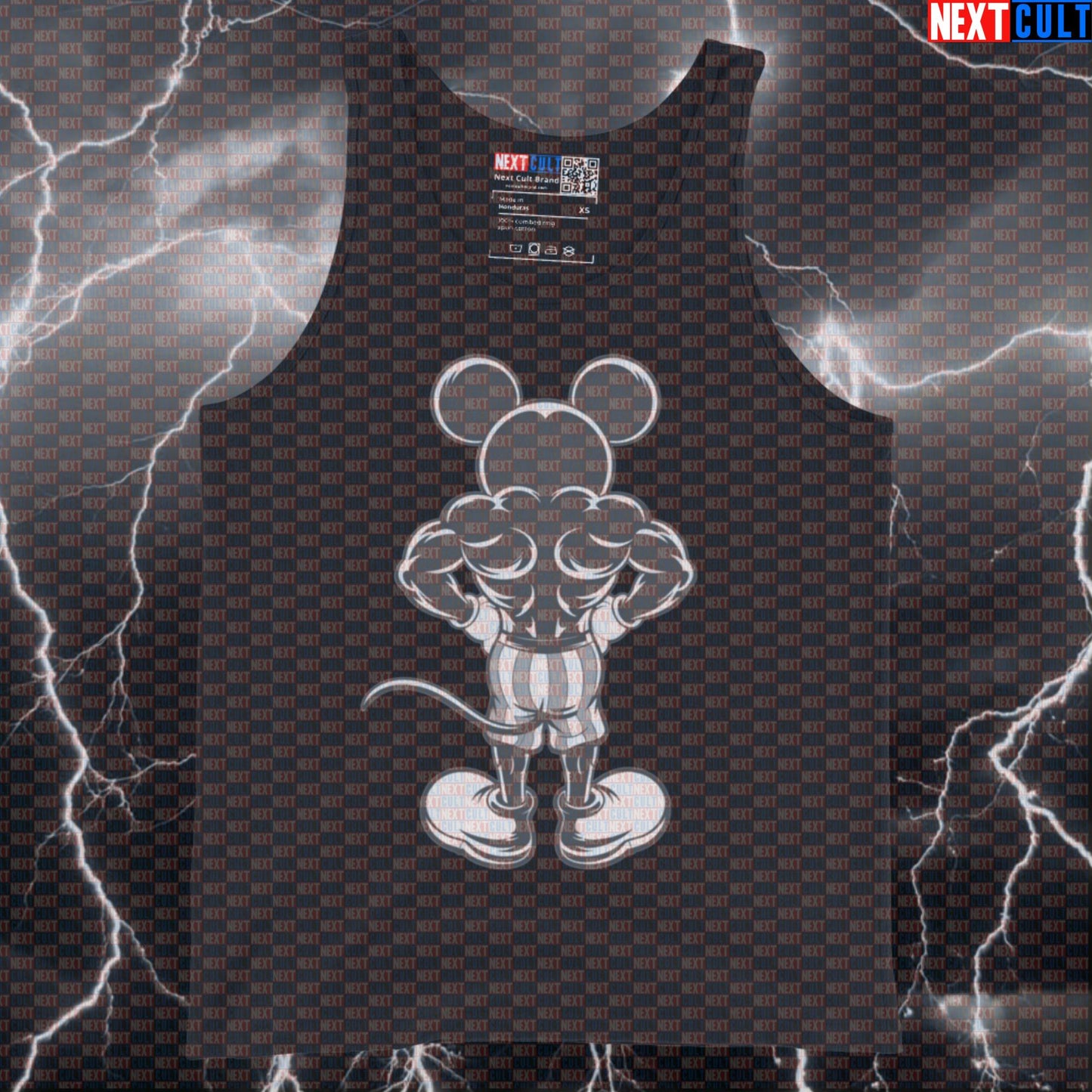 Funny Lat Spread Gym Tank Top | Mickey Mouse Bodybuilding Vest | Muscle Shirt For Gym Bros & Lifters Bodybuilding Films Fitness Gym Workout Next Cult Brand