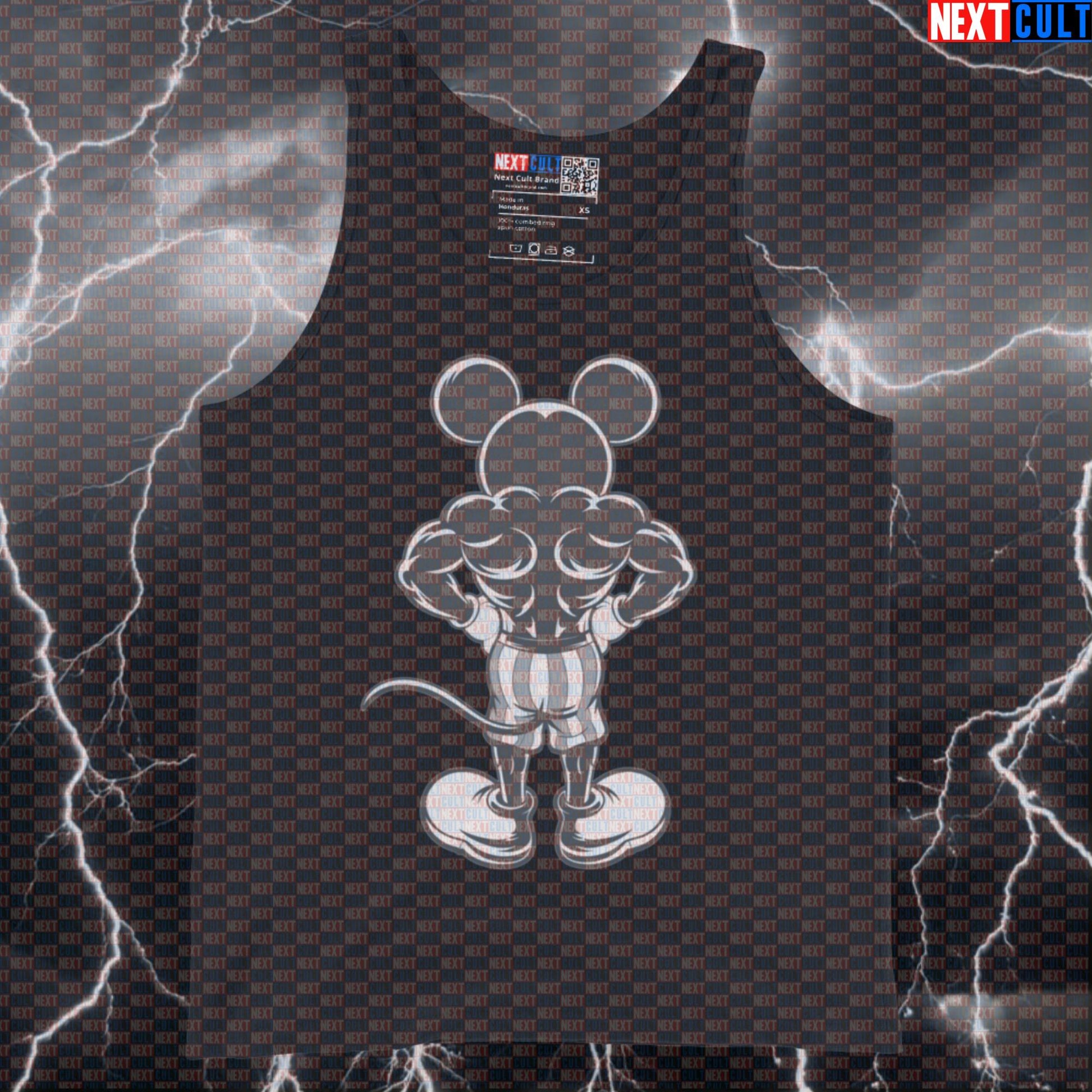 Funny Lat Spread Gym Tank Top | Mickey Mouse Bodybuilding Vest | Muscle Shirt For Gym Bros & Lifters Bodybuilding Films Fitness Gym Workout Next Cult Brand