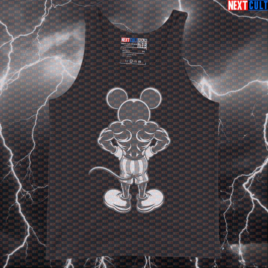 Funny Lat Spread Gym Tank Top | Mickey Mouse Bodybuilding Vest | Muscle Shirt For Gym Bros & Lifters Bodybuilding Films Fitness Gym Workout Next Cult Brand