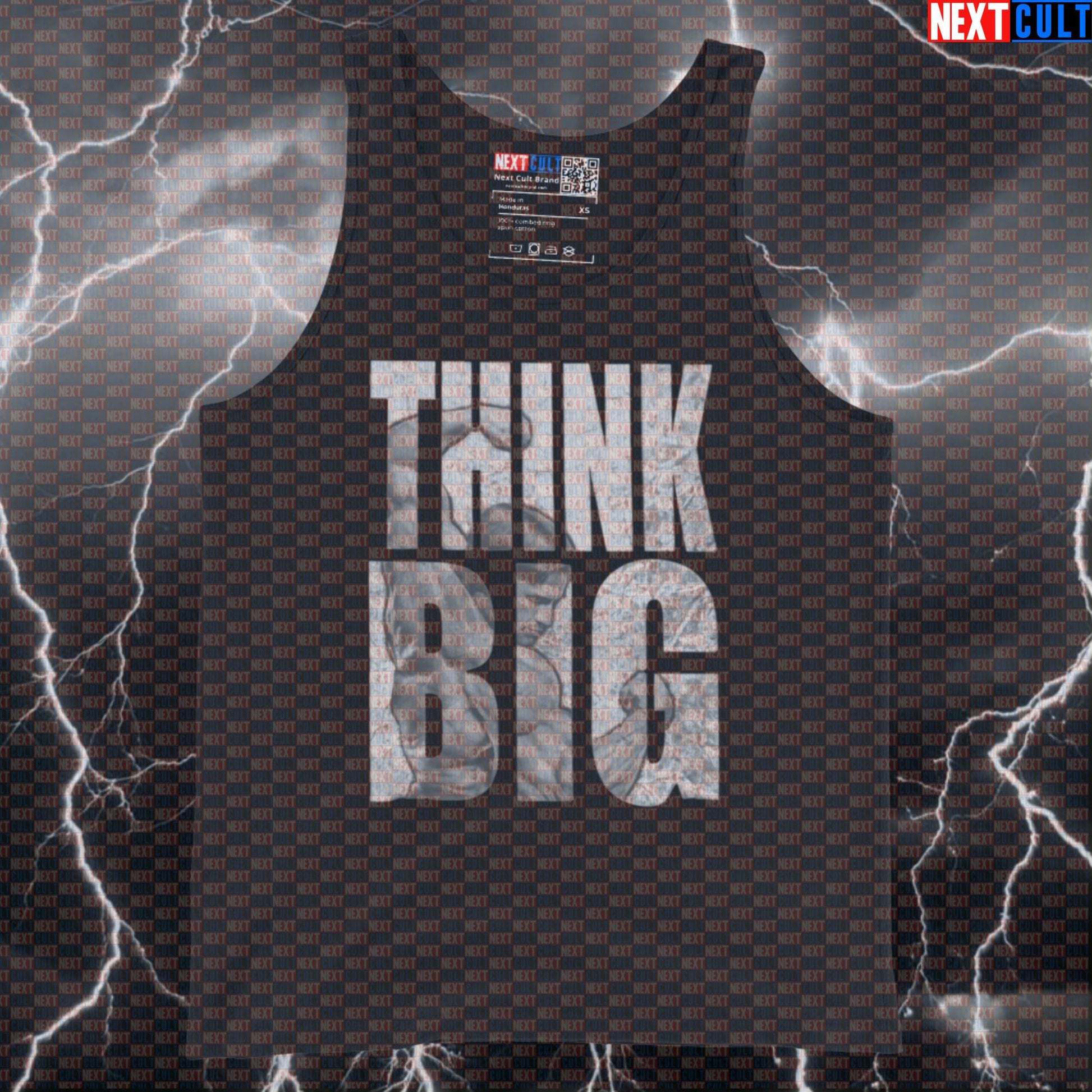 Funny Think Big Gym Tank Top | Arnold Bodybuilding Meme Muscle Shirt For Lifters | Workout Vest Tank Tops Arnold Schwarzenegger Bodybuilding Fitness Gym Workout Next Cult Brand