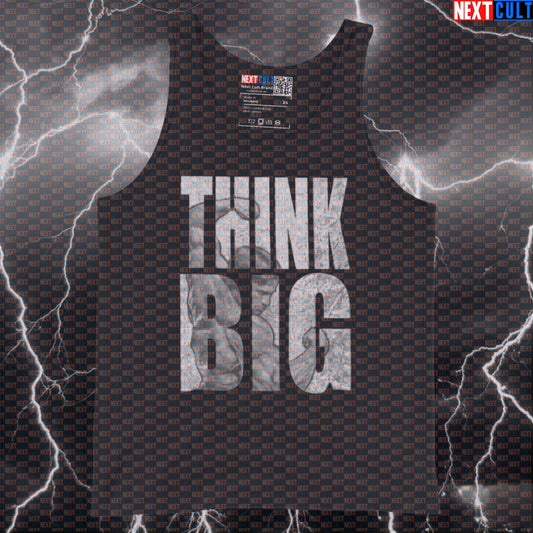 Funny Think Big Gym Tank Top | Arnold Bodybuilding Meme Muscle Shirt For Lifters | Workout Vest Tank Tops Arnold Schwarzenegger Bodybuilding Fitness Gym Workout Next Cult Brand