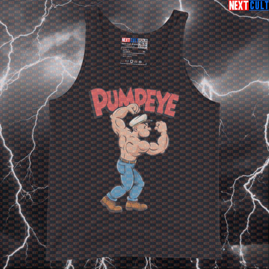Pumpeye Gym Tank Top | Funny Forearm Gains Muscle Shirt For Grip Training | Popeye Meme Vest Bodybuilding Films Fitness Grip Training Gym Workout Next Cult Brand
