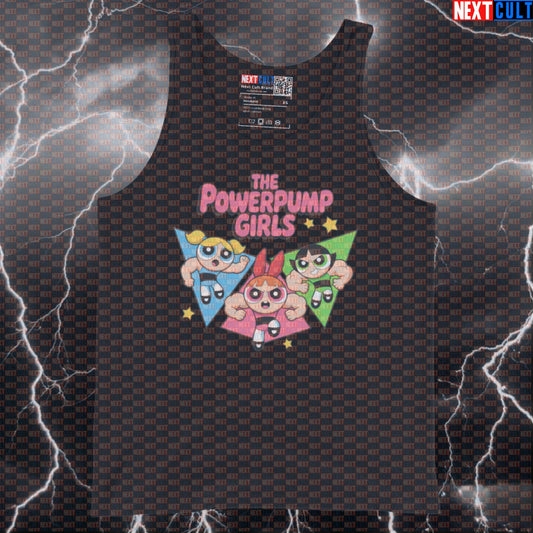 Powerpump Girls Funny Gym Tank Top | Muscle Shirt For Female Lifters | Fitness Meme Athletic Shirt Top Tank Tops Bodybuilding Fitness Gym TV Workout Next Cult Brand