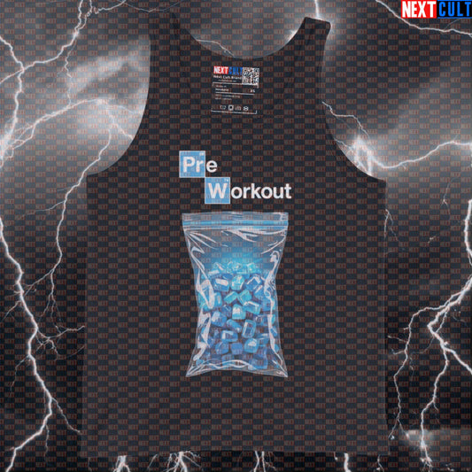 Funny Pre-Workout Gym Tank Top | Blue Crystal Muscle Shirt For Bodybuilding & Powerlifting Fans Tank Tops Bodybuilding Breaking Bad Fitness Gym Powerlifting TV Workout Next Cult Brand