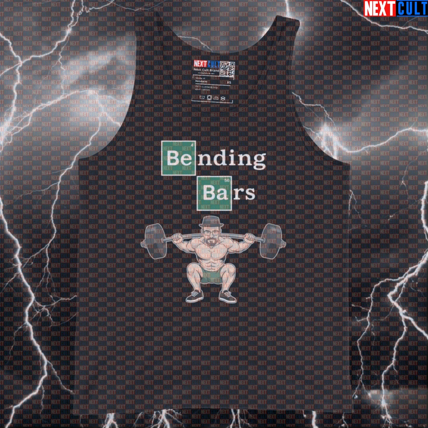 Bending Bars Gym Meme Tank Top | Funny Breaking Bad Muscle Shirt For Powerlifters & Gym Bros Bodybuilding Breaking Bad Fitness Gym TV Workout Next Cult Brand