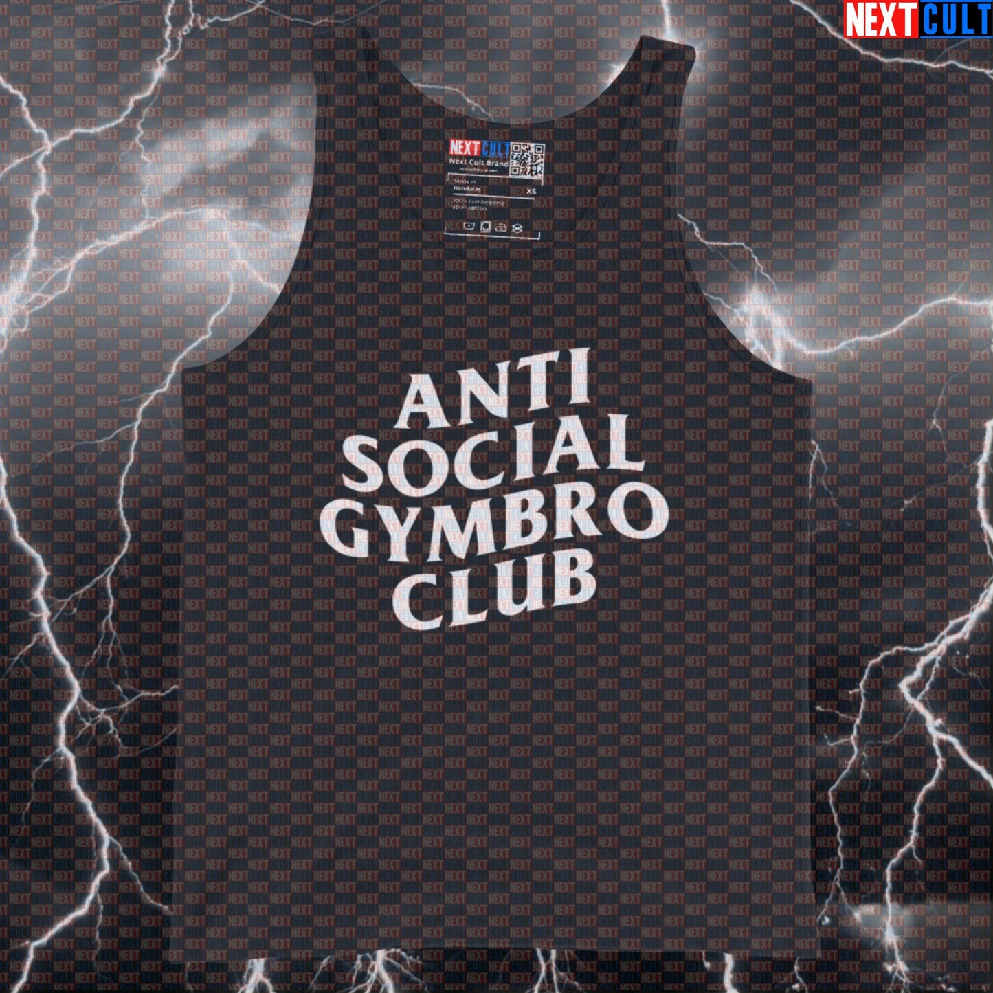 Anti Social Gymbro Club Tank Top | Funny Muscle Shirt For Lifters & Bodybuilding Fans | Fitness Meme Vest Bodybuilding Fitness Gym Home Gym Powerlifting Workout Next Cult Brand