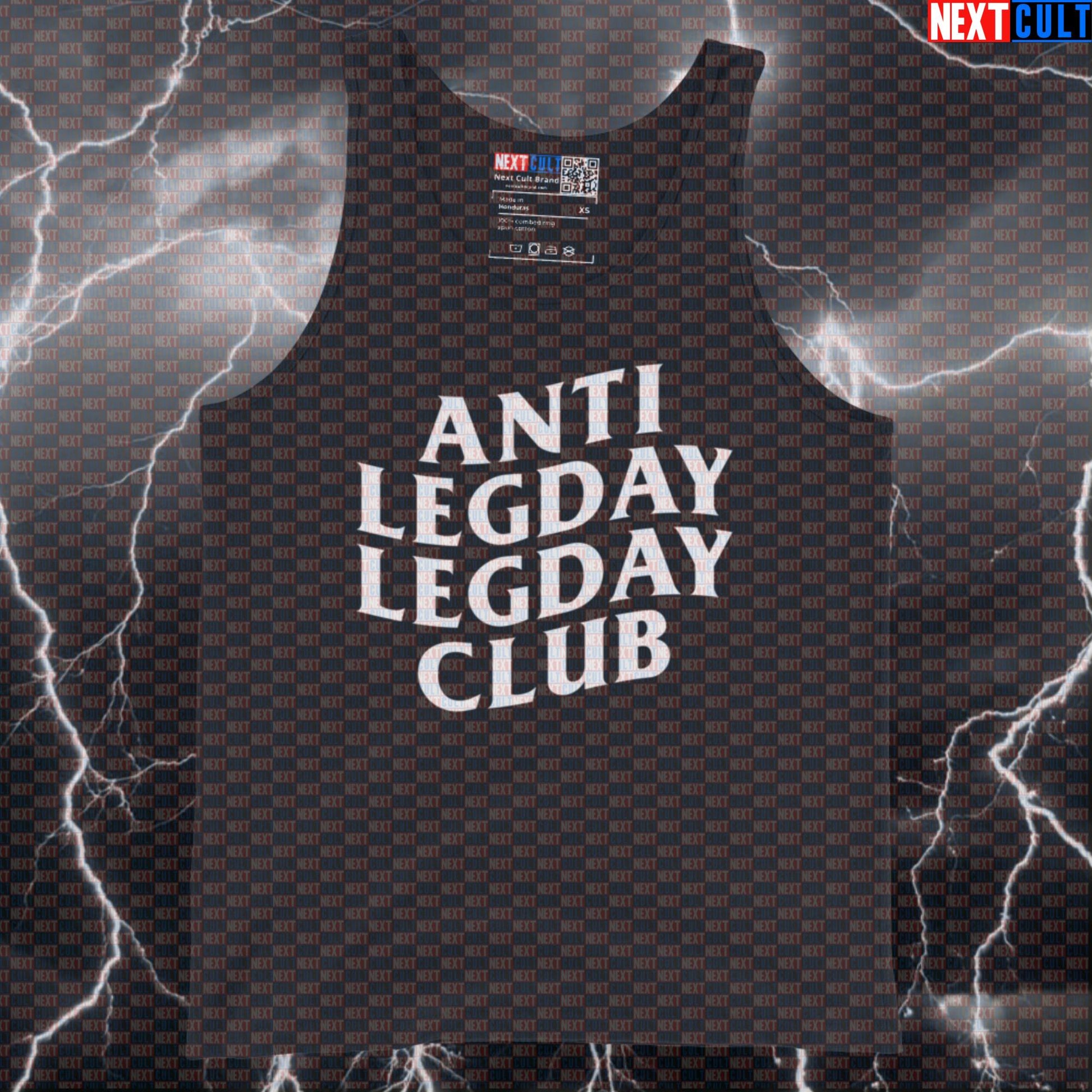 Anti Leg Day Leg Day Club Funny Gym Tank Top | Muscle Shirt For Lifters & Meme Fans | Workout Vest Bodybuilding Fitness Gym Leg Day Powerlifting Workout Next Cult Brand