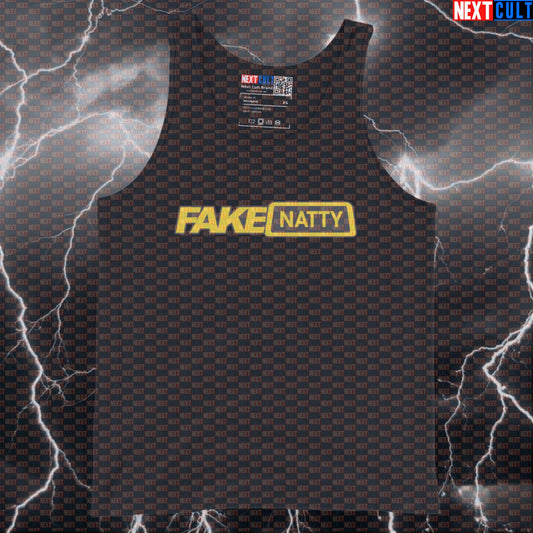 Fake Natty Gym Meme Tank Top | Funny Not Natty Muscle Shirt For Bodybuilders & Lifters | Workout Vest Bodybuilding Fitness Gym Natty Steroids Workout Next Cult Brand