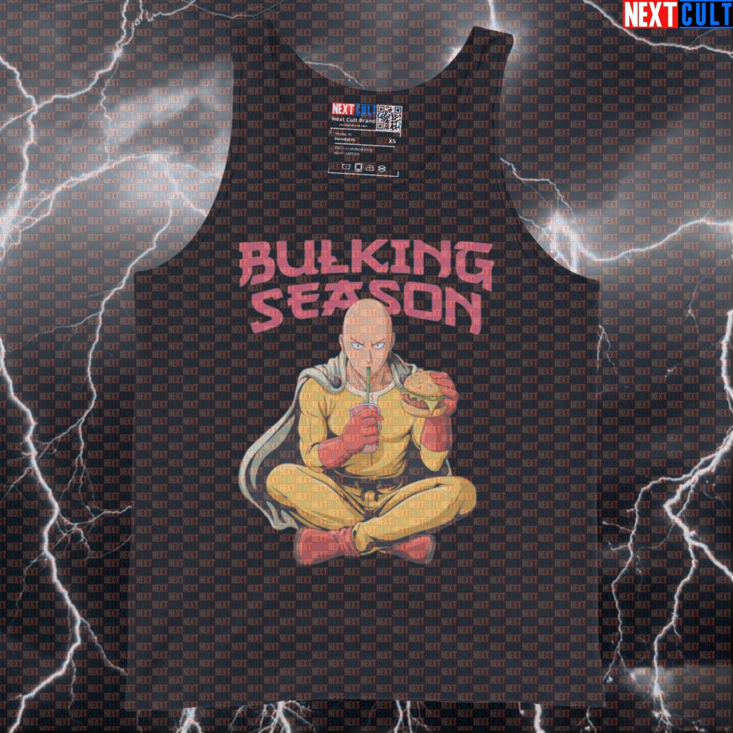 Funny Bulking Season Gym Tank Top | Anime Fast Food Meme Muscle Shirt For Lifters & Gym Bros Anime Bodybuilding Bulking Fast Food Fitness Gym TV Workout Next Cult Brand