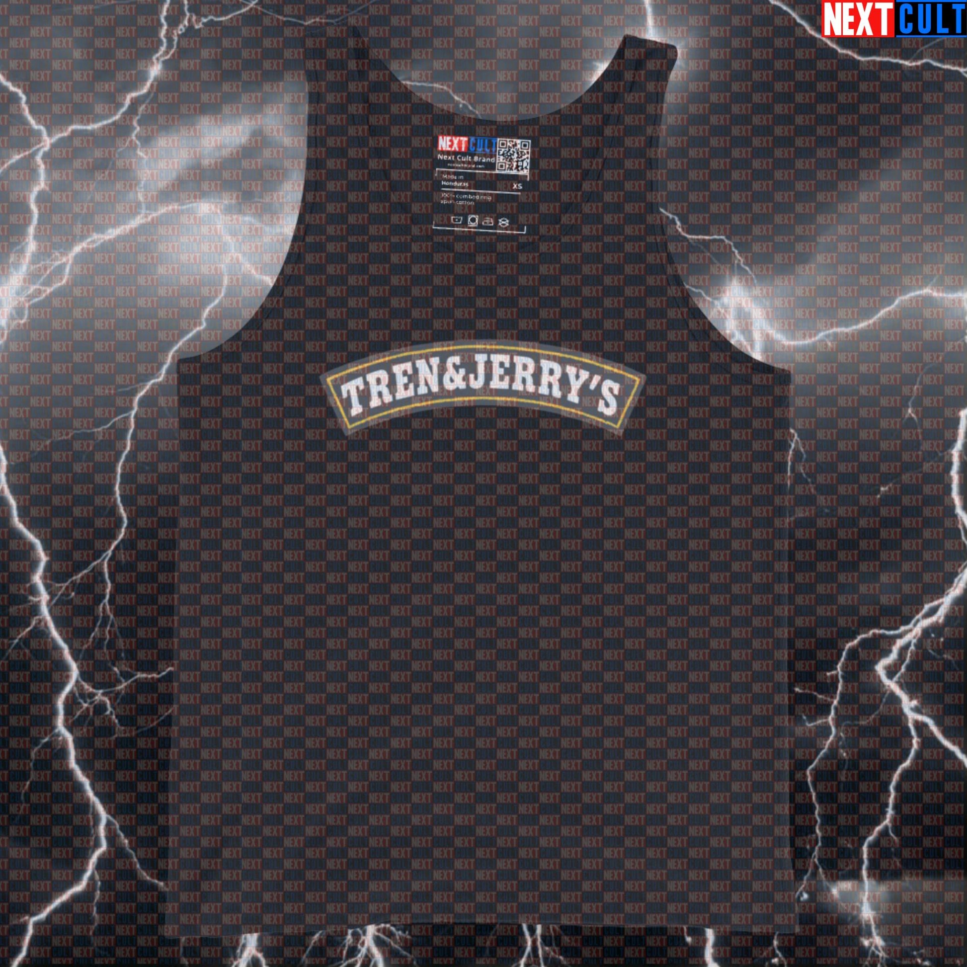 Funny Tren Jerrys Gym Tank Top | Not Natty Muscle Shirt For Bodybuilders | Fitness Meme Athletic Shirt Bodybuilding Fast Food Fitness Gym Steroids Workout Next Cult Brand