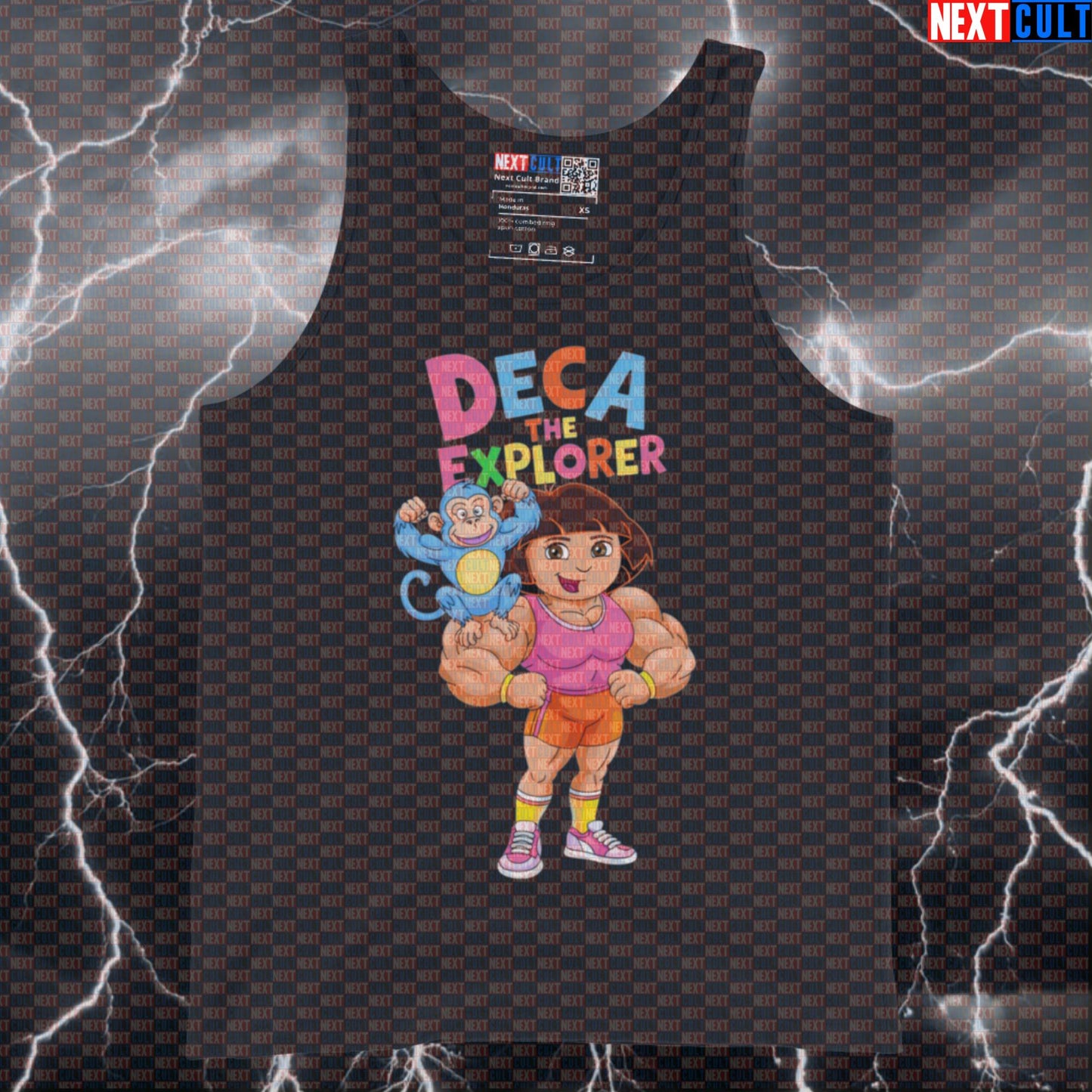 Deca The Explorer Funny Gym Tank Top | Enhanced Lifter Muscle Shirt | Bodybuilding Meme Athletic Shirt Bodybuilding Fitness Gym Steroids TV Workout Next Cult Brand
