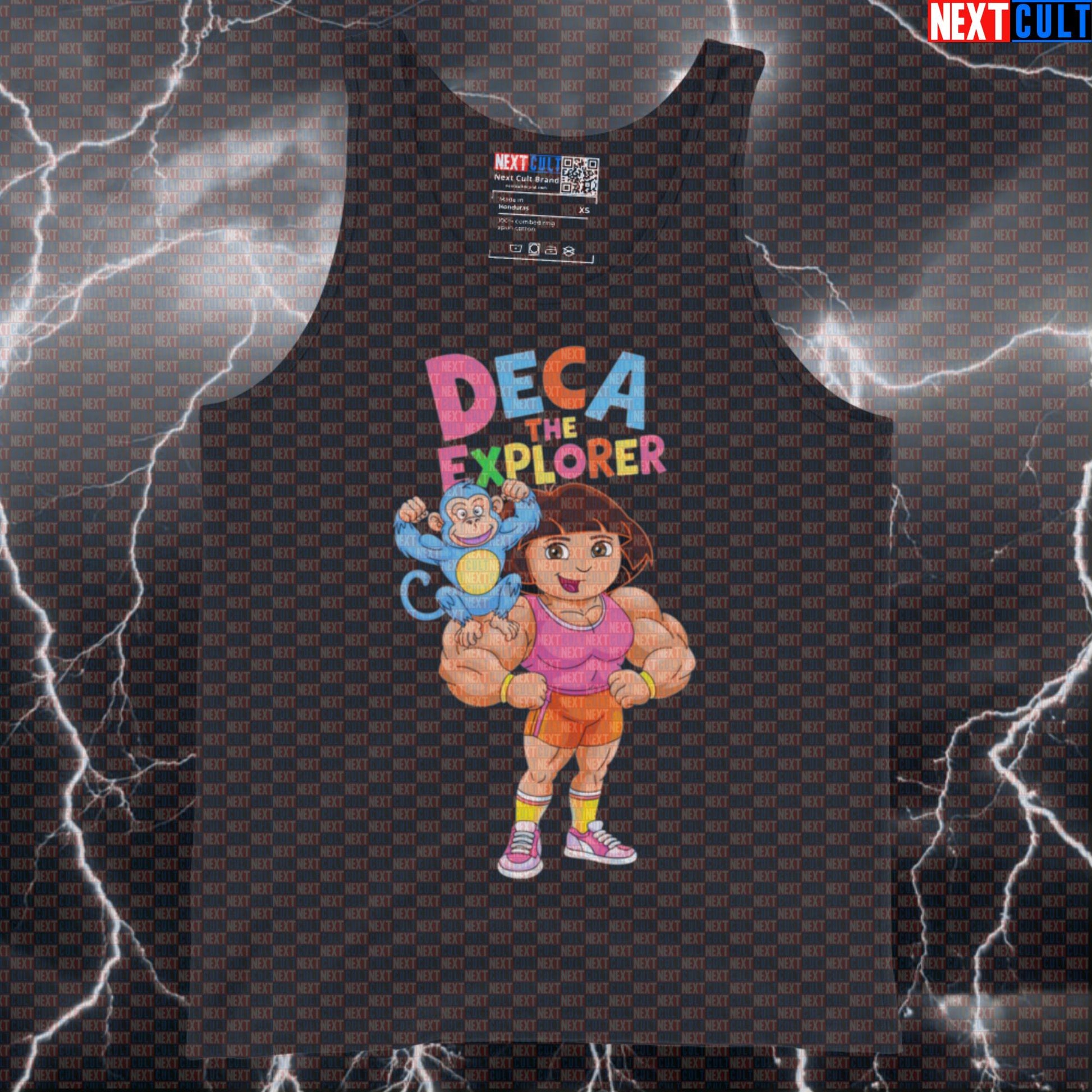 Deca The Explorer Funny Gym Tank Top | Enhanced Lifter Muscle Shirt | Bodybuilding Meme Athletic Shirt Bodybuilding Fitness Gym Steroids TV Workout Next Cult Brand