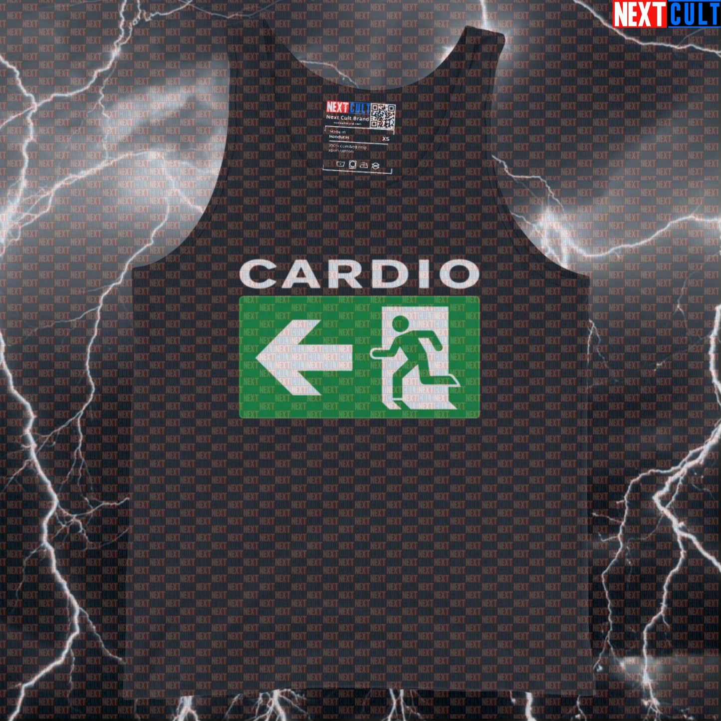 Funny Skip Cardio Gym Tank Top | Exit Cardio Meme Muscle Shirt For Lifters | Workout Fitness Vest Bodybuilding Cardio Fitness Gym Workout Next Cult Brand
