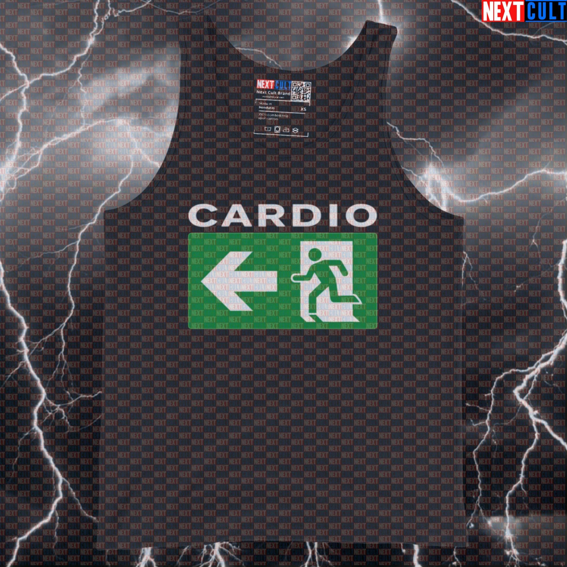 Funny Skip Cardio Gym Tank Top | Exit Cardio Meme Muscle Shirt For Lifters | Workout Fitness Vest Bodybuilding Cardio Fitness Gym Workout Next Cult Brand