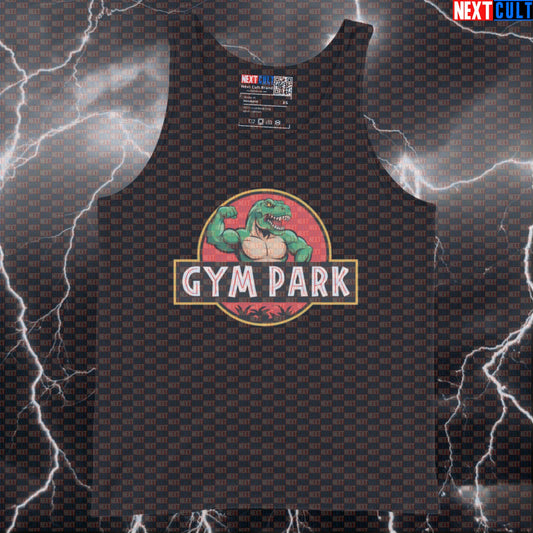 Funny Gym Dinosaur Tank Top | Jurassic Park Parody Muscle Shirt For Lifters | Swole Rex Athletic Shirt Tank Tops Bodybuilding Films Fitness Gym Workout Next Cult Brand