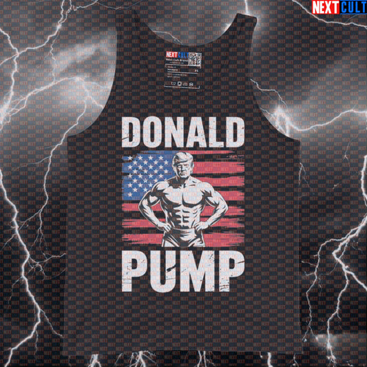 Donald Pump Funny Gym Tank Top | Make America Lift Again Muscle Shirt | Political Meme Workout Vest Tank Tops 4th of July Bodybuilding Donald Trump Fitness Gym Workout Next Cult Brand