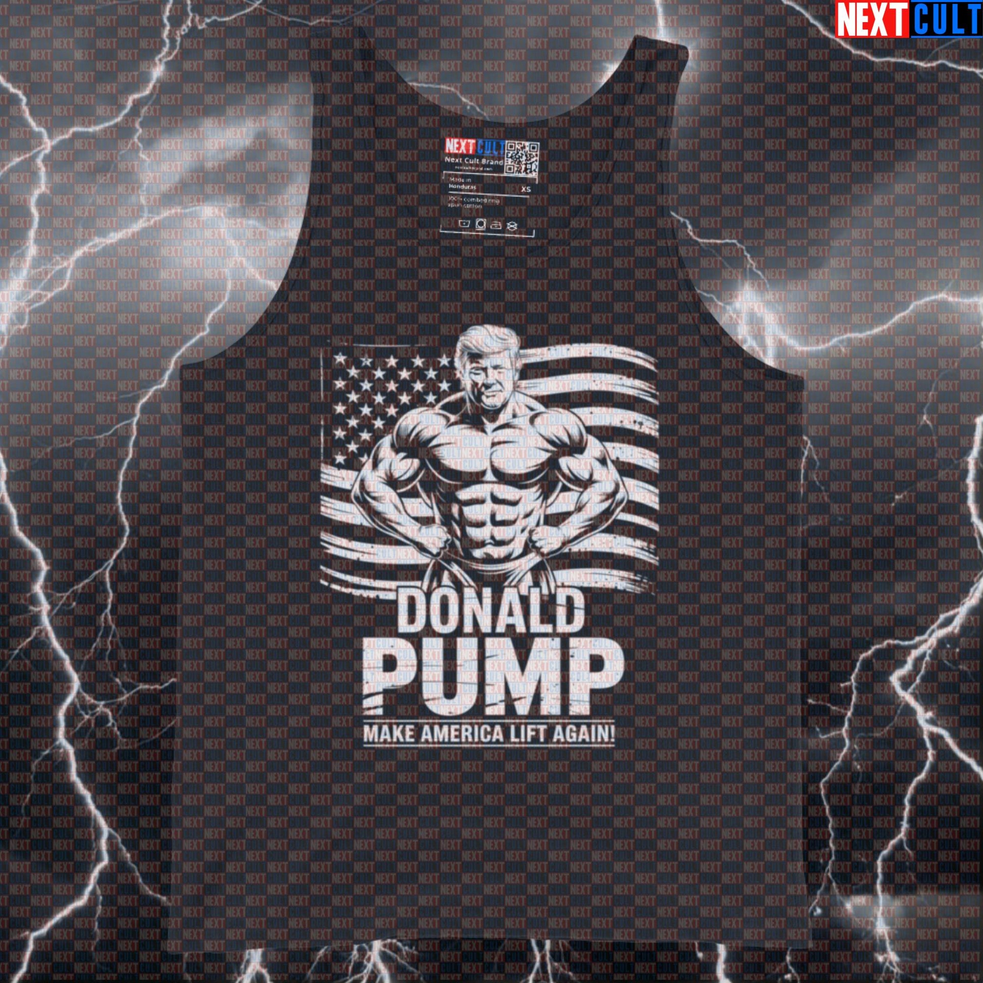 Funny Donald Pump Gym Tank Top | Make America Lift Again Muscle Shirt | Political Fitness Meme Vest 4th of July Bodybuilding Donald Trump Fitness Gym Workout Next Cult Brand