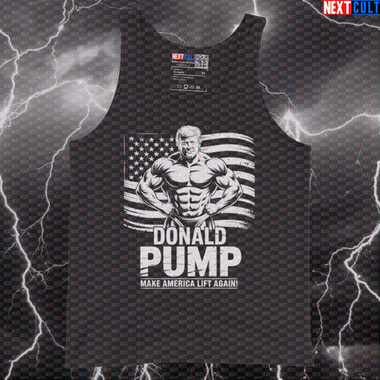 Funny Donald Pump Gym Tank Top | Make America Lift Again Muscle Shirt | Political Fitness Meme Vest 4th of July Bodybuilding Donald Trump Fitness Gym Workout Next Cult Brand