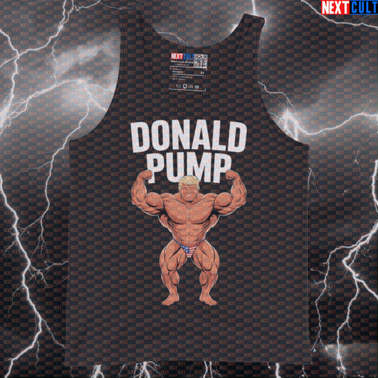 Donald Pump Funny Gym Tank Top | American Muscle Shirt For Bodybuilding & Powerlifting Memes Tank Tops 4th of July Bodybuilding Donald Trump Fitness Gym Workout Next Cult Brand