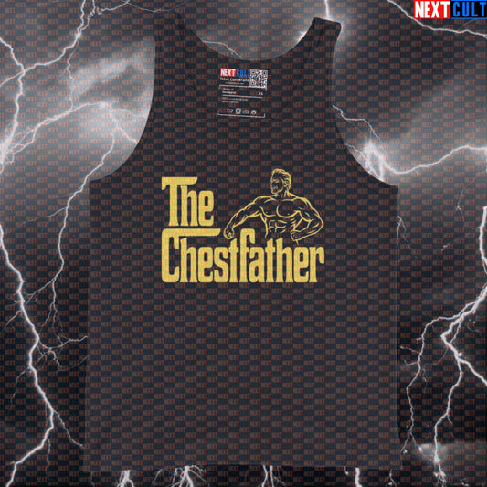 The Chestfather Gym Tank Top | Arnold Bodybuilding Meme Muscle Shirt | Big Chest Workout Vest Arnold Schwarzenegger Bodybuilding Films Fitness Gym The Godfather Workout Next Cult Brand