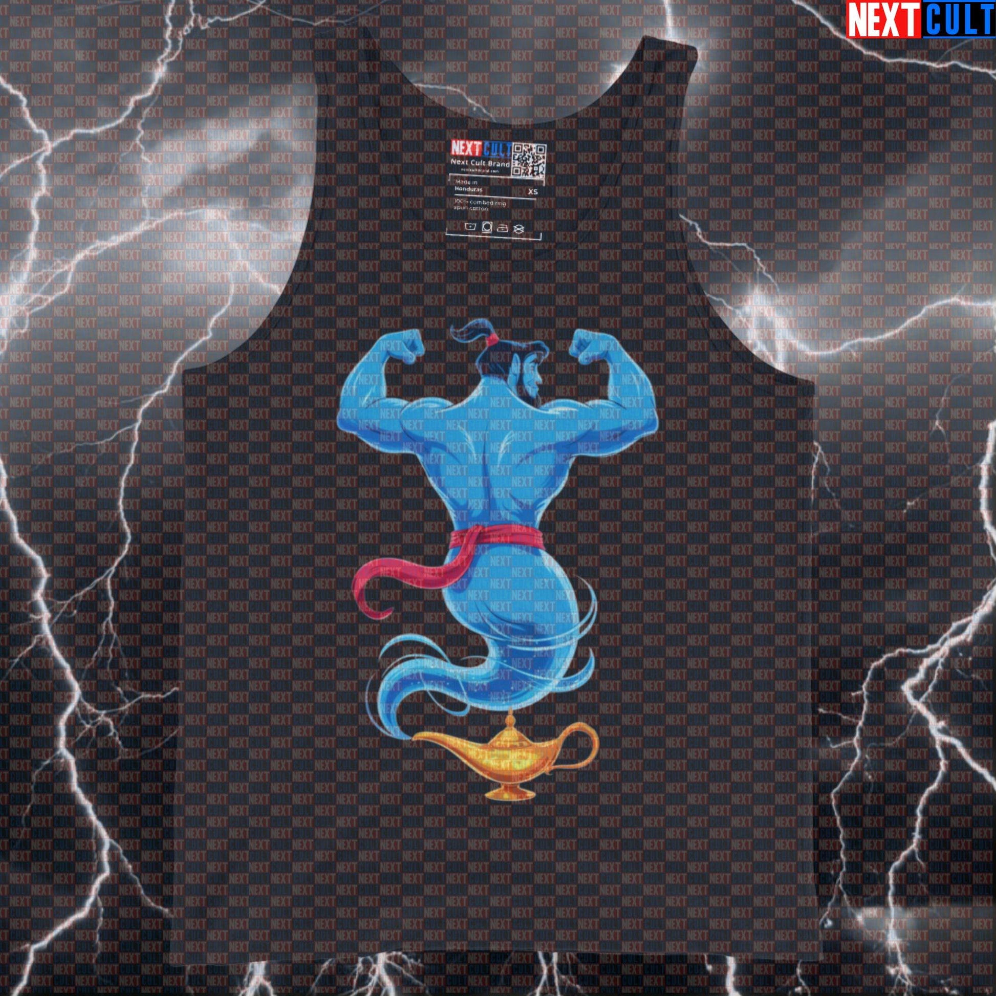 Gym Genie Funny Workout Tank Top | Wishing For Muscles Fitness Meme Vest | Bodybuilding Muscle Shirt Bodybuilding Films Fitness Gym Workout Next Cult Brand