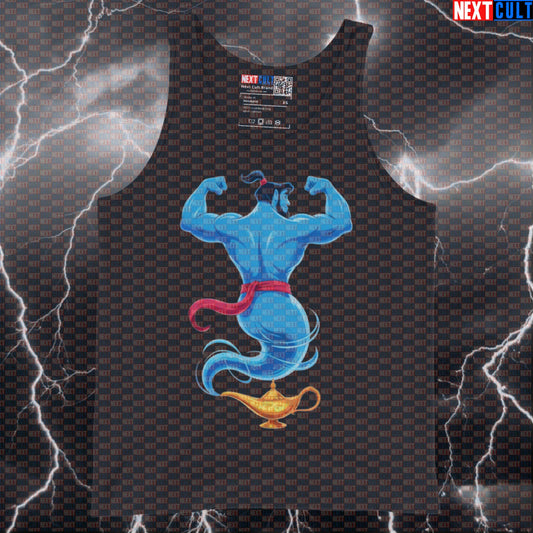 Gym Genie Funny Workout Tank Top | Wishing For Muscles Fitness Meme Vest | Bodybuilding Muscle Shirt Bodybuilding Films Fitness Gym Workout Next Cult Brand