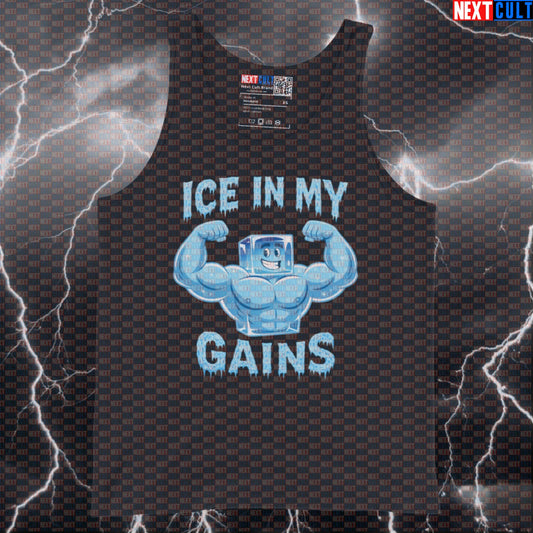 Ice In My Gains Funny Gym Tank Top | Icy Bodybuilding Vest For Lifters Bodybuilding Fitness Gym Workout Next Cult Brand