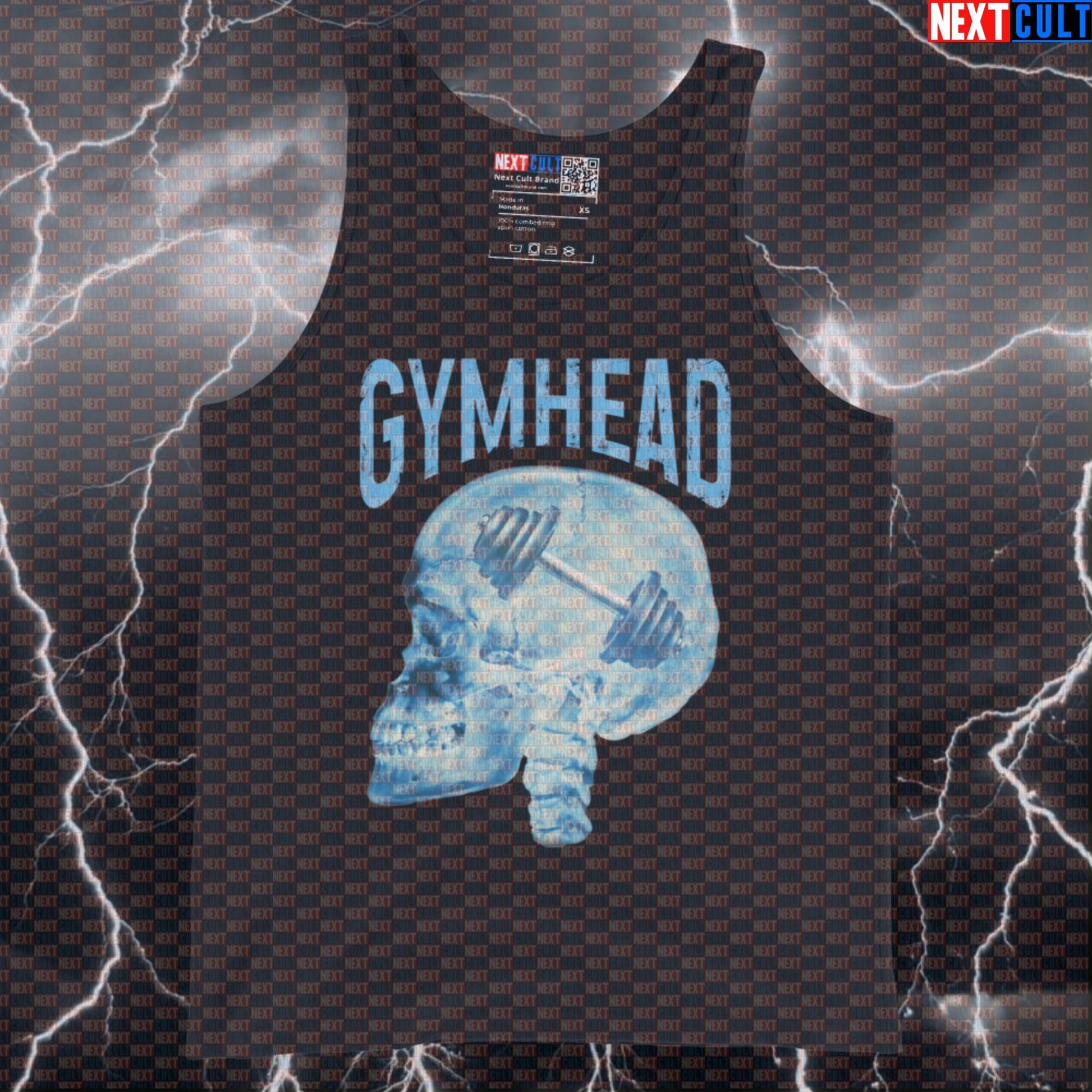 Gymhead Funny Gym Tank Top | Lifting Is On My Mind Muscle Shirt | Skull Design Workout Vest Bodybuilding Fitness Gym Powerlifting Workout Next Cult Brand