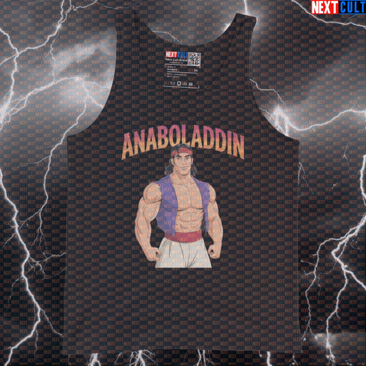 Anaboladdin Enhanced Lifter Tank Top | Funny Not Natty Gym Vest | Bodybuilding Meme Muscle Shirt Tank Tops Bodybuilding Films Fitness Gym Steroids Workout Next Cult Brand