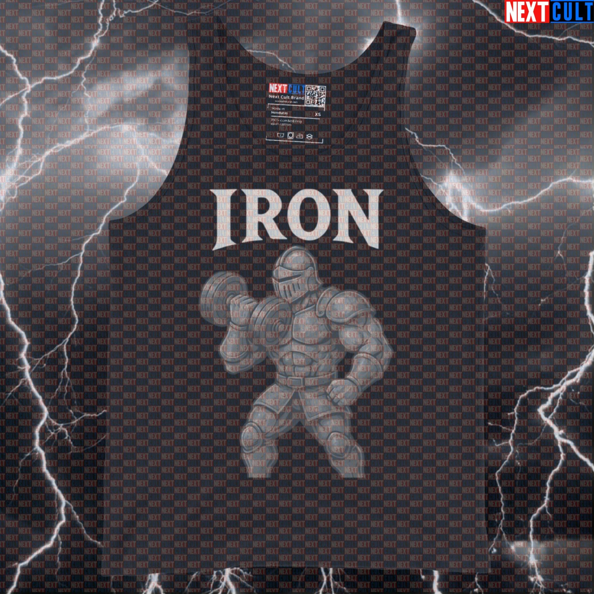 Knight of the Iron Weights Funny Gym Tank Top | Medieval Bodybuilding Muscle Shirt Tank Tops Bodybuilding Fitness Gym Workout Next Cult Brand
