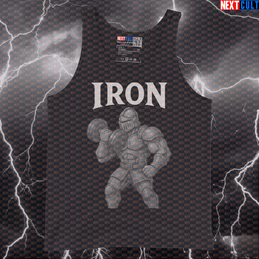Knight of the Iron Weights Funny Gym Tank Top | Medieval Bodybuilding Muscle Shirt Tank Tops Bodybuilding Fitness Gym Workout Next Cult Brand