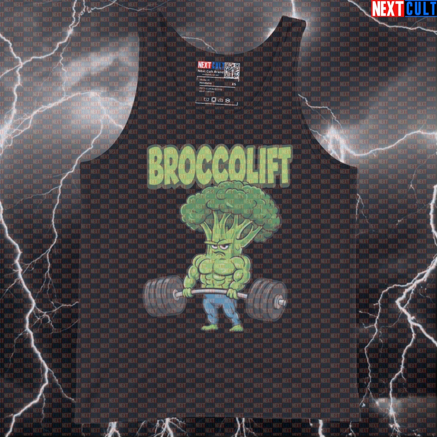 Broccolift Funny Gym Tank Top | Eat Broccoli Lift Muscle Shirt For Fitness Gains | Workout Meme Vest Tank Tops Bodybuilding Fast Food Fitness Gym Leg Day Powerlifting Workout Next Cult Brand