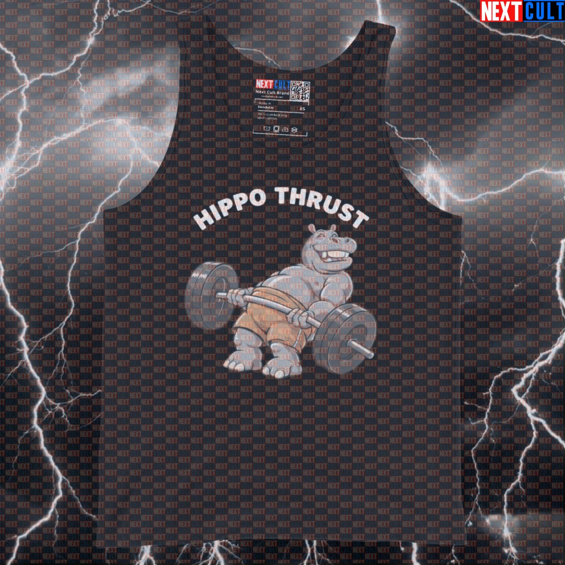 Hippo Thrust Gym Meme Tank Top | Funny Leg Day Muscle Shirt For Booty Workouts & Glute Gains Tank Tops Bodybuilding Fitness Gym Leg Day Workout Next Cult Brand