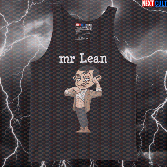 Mr Lean Gym Tank Top | Funny Bodybuilding Meme Muscle Shirt For Lifters & Gym Bros | Workout Vest Tank Tops Bodybuilding Fitness Gym TV Workout Next Cult Brand