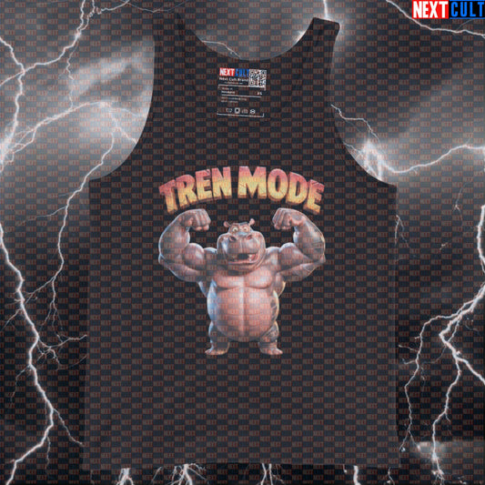 Tren Mode Gym Hippo Tank Top | Funny Moto Moto Meme Muscle Shirt For Bodybuilding & Lifters Tank Tops Bodybuilding Films Fitness Gym Steroids Workout Next Cult Brand