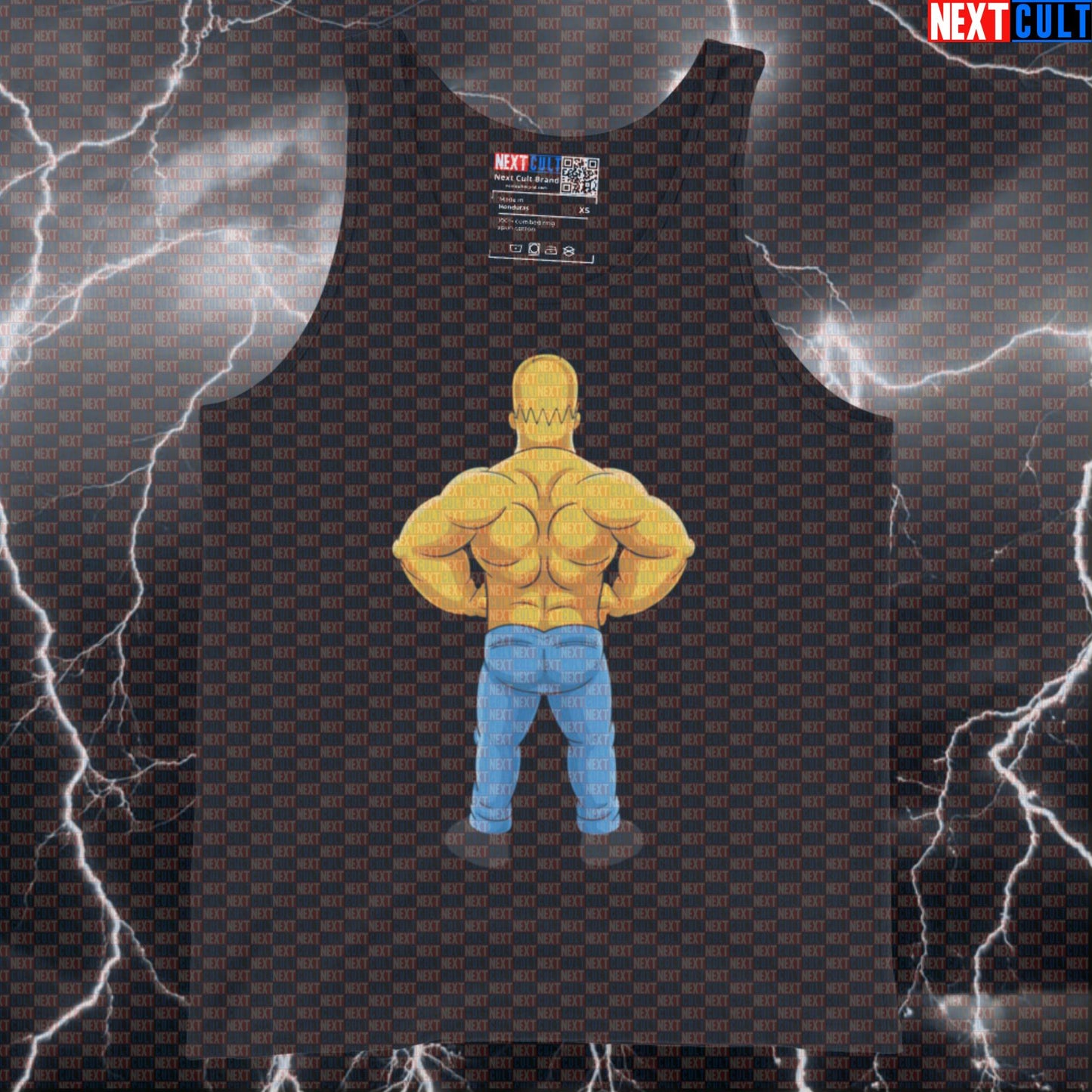 Strong Back Bodybuilder Tank Top | Funny Gym Meme Muscle Shirt | The Simpsons Workout Vest Tank Tops Bodybuilding Fitness Gym The Simpsons TV Workout Next Cult Brand