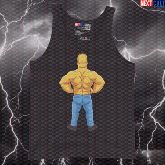 Strong Back Bodybuilder Tank Top | Funny Gym Meme Muscle Shirt | The Simpsons Workout Vest Tank Tops Bodybuilding Fitness Gym The Simpsons TV Workout Next Cult Brand