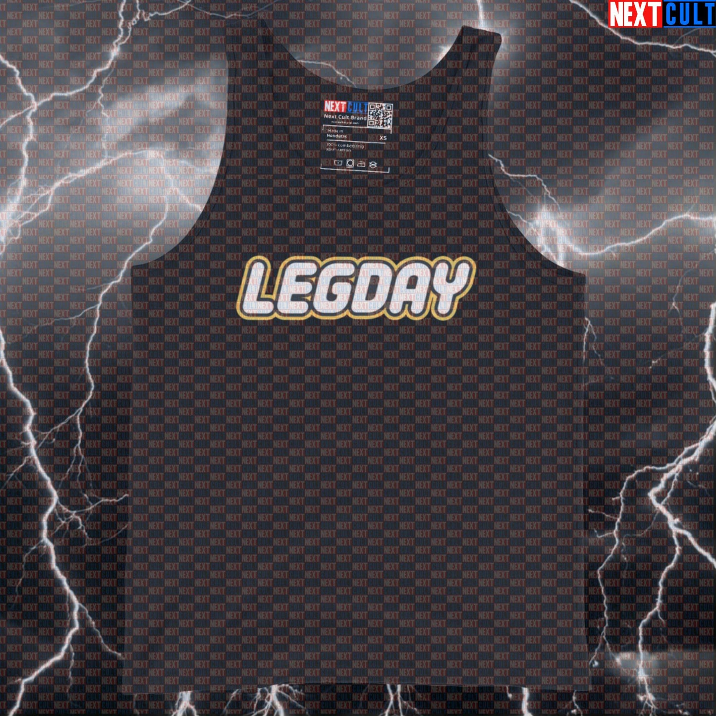 Leg Day Gains Funny Gym Tank Top | LEGO Muscle Shirt For Squats & Deadlifts | Workout Vest For Lifters Tank Tops Bodybuilding Fitness Gym Leg Day LEGO Powerlifting Workout Next Cult Brand