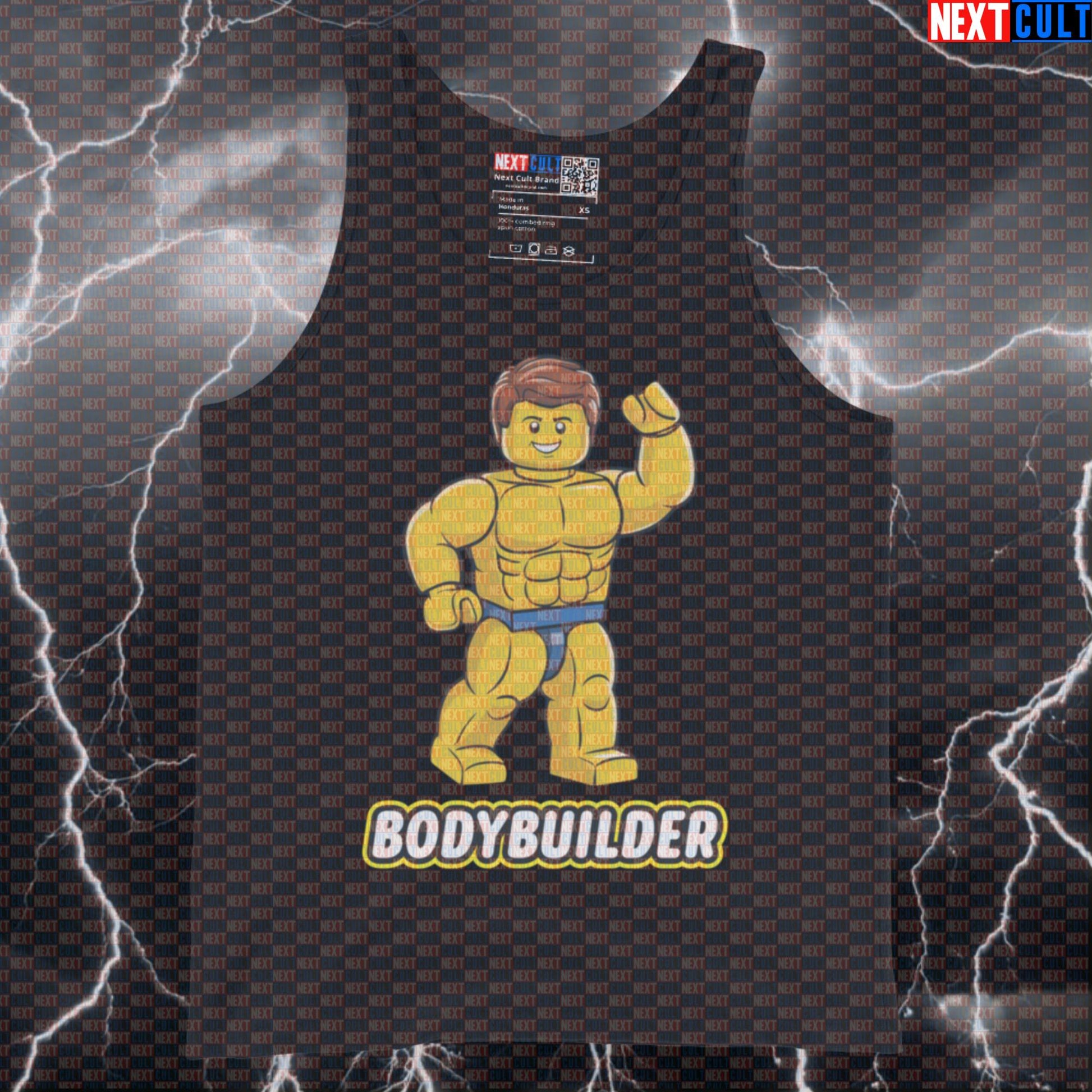 Funny LEGO Bodybuilder Gym Tank Top | Muscle Shirt For Lifters & Fitness Meme Fans | Athletic Vest Tank Tops Bodybuilding Fitness Gym LEGO Workout Next Cult Brand